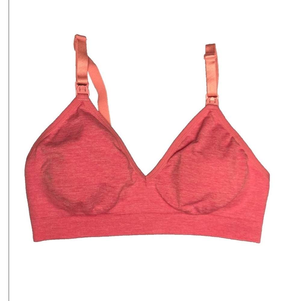 M Hot Pink Heathered Wireless Maternity Nursing Bra